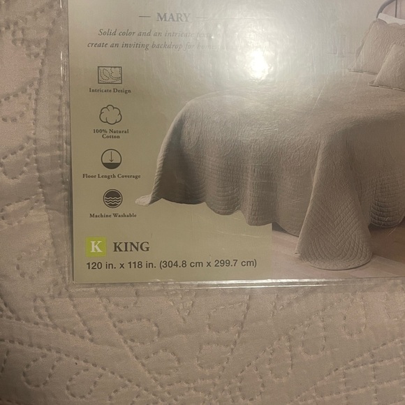 Solid cotton Bedspread - Picture 3 of 5